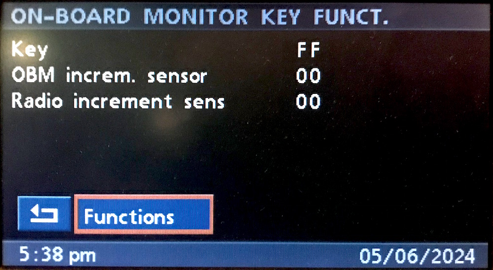 Service Mode OBC Menu